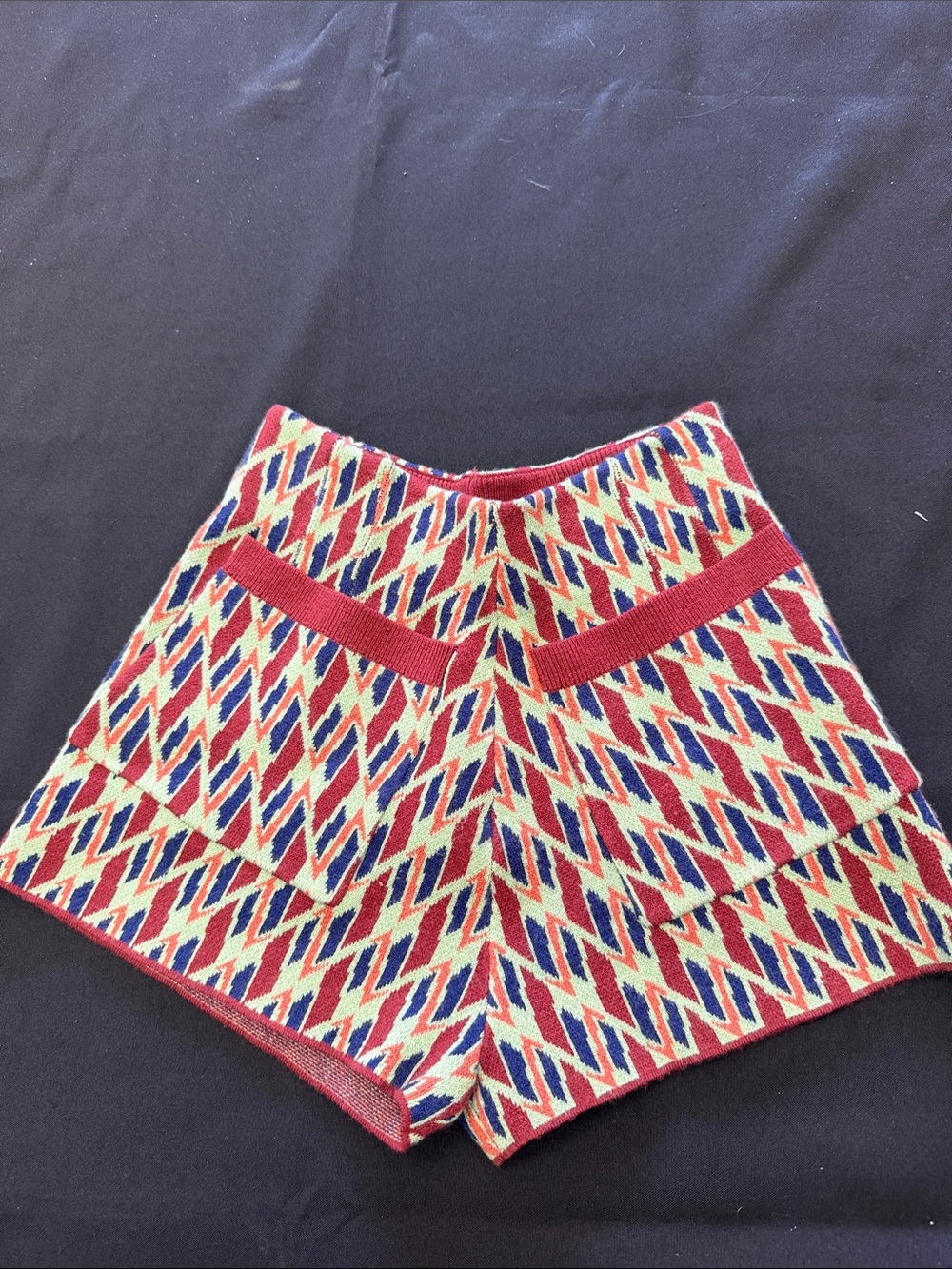 NWOT Free People Free throw Jacquard Geometric High-Waist Knit shorts